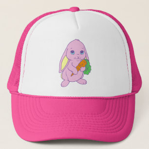 Kawaii Cute Cartoon Bunny Rabbit Carrot Trucker Hat
