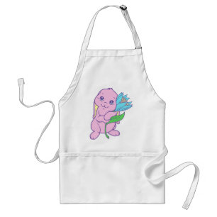 Kawaii Cute Cartoon Bunny Rabbit Flower Standard Apron
