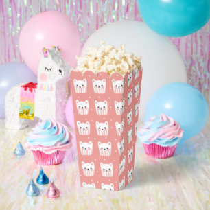 Kawaii Cute Cats Pattern Pink Whimsical Popcorn Favour Box