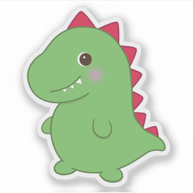 Kawaii Cute Chibi Green Dino T-Rex (Front)