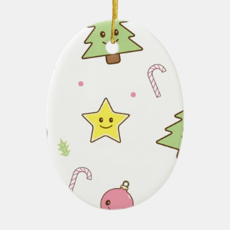 Kawaii Cute Christmas Design Ceramic Tree Decoration