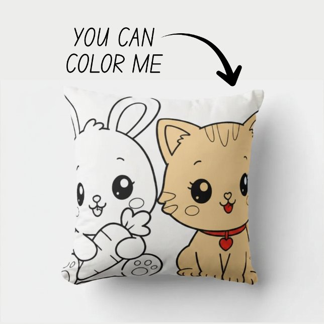 Kawaii Cute Colouring Book Pillow (Creator Uploaded)