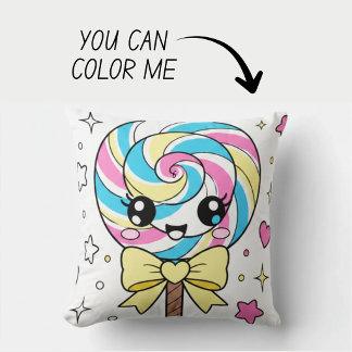 Kawaii Cute Colouring Book Pillow