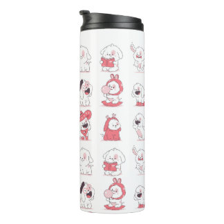 kawaii cute dog design thermal tumbler