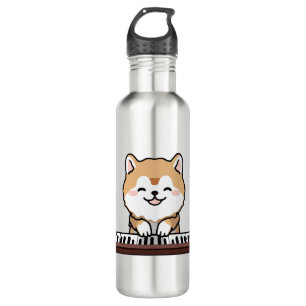 Kawaii Cute Dog Playing Piano Keyboard 710 Ml Water Bottle