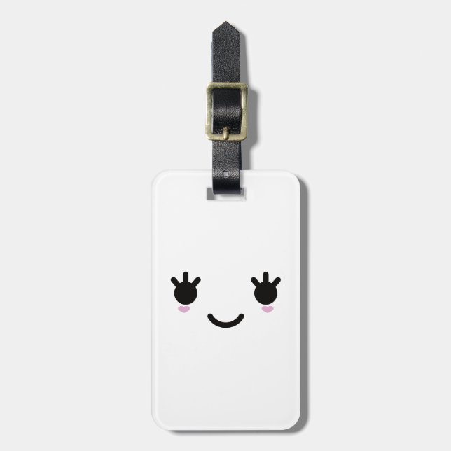 Kawaii Cute Face Luggage Tag (Front Vertical)
