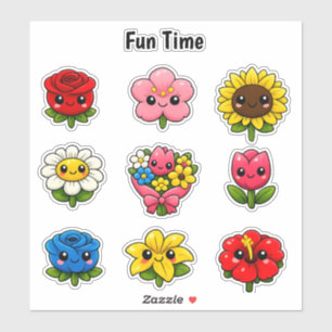 Kawaii Cute Flowers Student Reward Stickers
