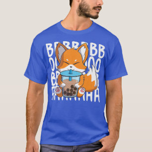 kawaii cute fox drinking boba tea bubble tea for a T-Shirt