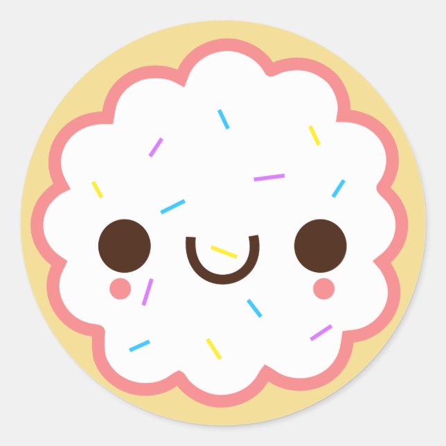 kawaii cute frosted sugar cookie Sticker (Front)