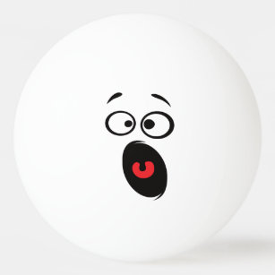 Kawaii Cute Funny Face. Emoji. Emoticon. Ping Pong Ball