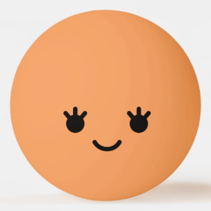 Kawaii Cute Funny Face. Emoji. Emoticon. Ping Pong Ball