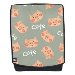Kawaii Cute Happy Little Piggy. Backpack