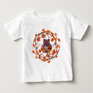 Kawaii Cute Japanese Cat Autumn Halloween    Baby T-Shirt