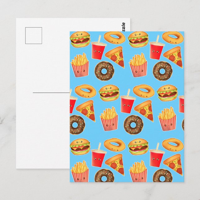 Kawaii Cute Junk Food  Postcard (Front/Back)