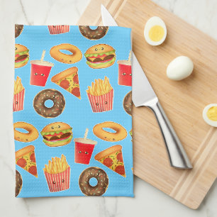 Kawaii Cute Junk Food Tea Towel