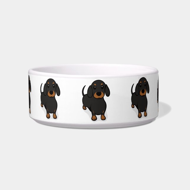 Kawaii Cute Little Puppy Dog. Dachshund! Bowl (Front)