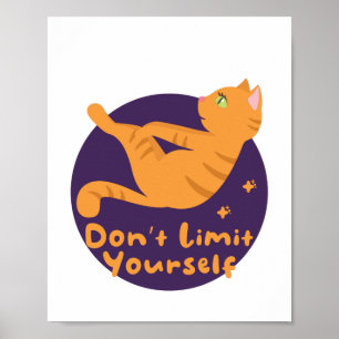 Kawaii cute orange cat doing yoga poses  poster
