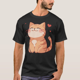 Kawaii Cute Orange Tabby Cat Loves You T-Shirt