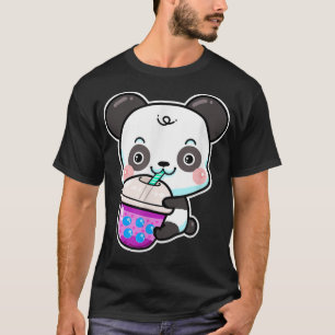 Kawaii Cute Panda Bear Anime Boba Drink Bubble Tea T-Shirt