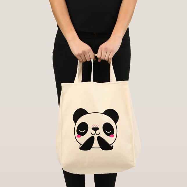 Kawaii Cute Panda T-Shirt Tote Bag (Front (Product))