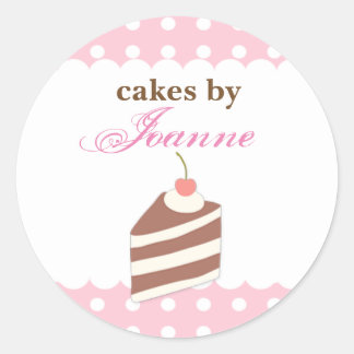 KAWAII cute PINK Cake Bakery Logo Label Sticker