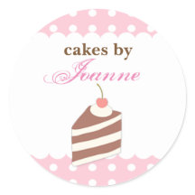 KAWAII cute PINK Cake Bakery Logo Label Sticker