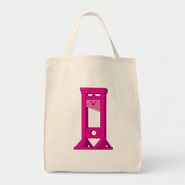 Kawaii Cute Pink Guillotine Tote Bag (Front)