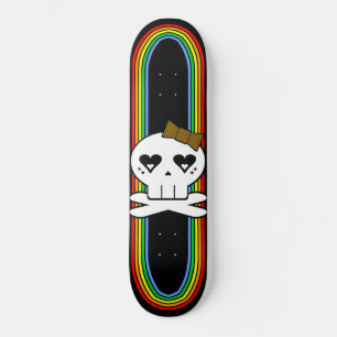 KAWAII CUTE SKULL RAINBOW DECK SKATEBOARD
