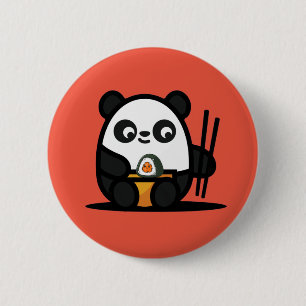 Kawaii Cute Sushi Panda 6 Cm Round Badge