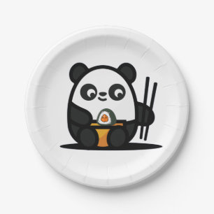 Kawaii Cute Sushi Panda Paper Plate