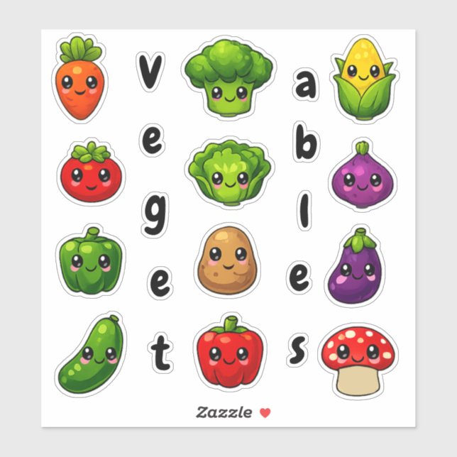 Kawaii Cute Vegetable Educational Kids Reward  (Sheet)