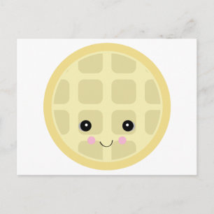kawaii cute waffle postcard