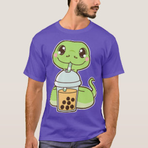 Kawaii Cute Zodiac Boba Snake Mango Bubble Pearl M T-Shirt