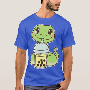Kawaii Cute Zodiac Boba Snake Yellow Bubble Pearl T-Shirt