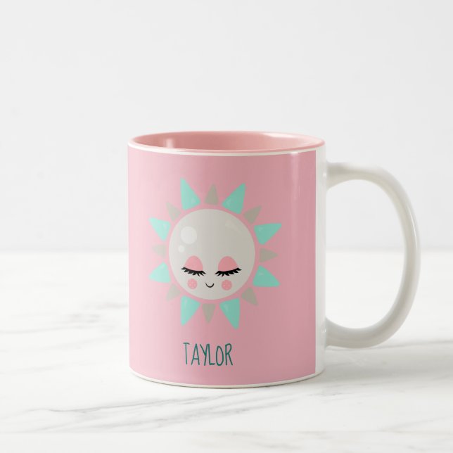 Kawaii Cuteness Sunshine Two-Tone Coffee Mug (Right)