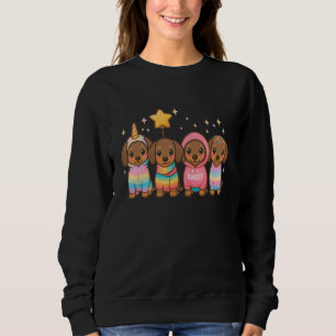 Kawaii Dachshund Puppy Squad Pastel Rainbow Cute C Sweatshirt
