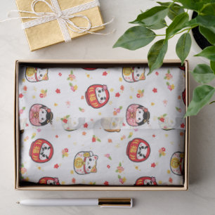 Kawaii daruma pattern tissue paper