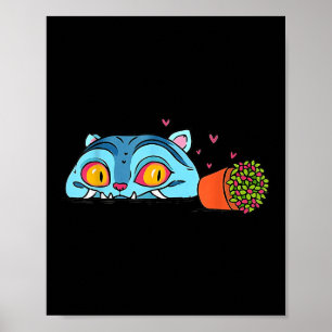 Kawaii Demon Cat Funny Anime Otaku Japanese  Poster
