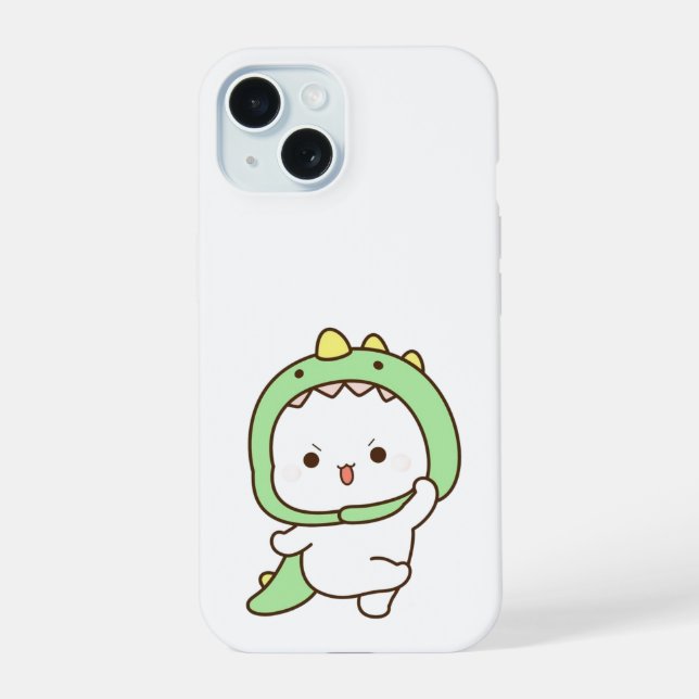 Kawaii Dino Dance iPhone Case – Cute Cartoon (Back)