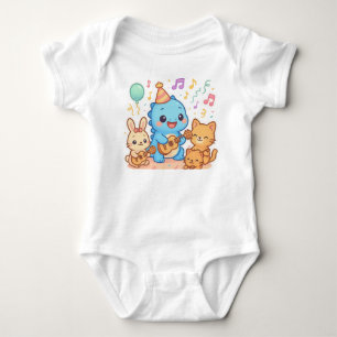 Kawaii Dinosaur Kids Party Design – Cute Dino Baby Bodysuit