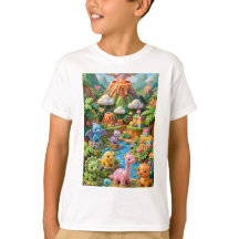 Kawaii Dinosaurs Jungle Volcano Vertical