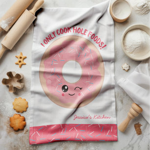 Kawaii Donut I Only Cook Hole Foods Tea Towel