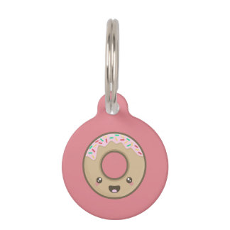 Kawaii doughnut pet tag