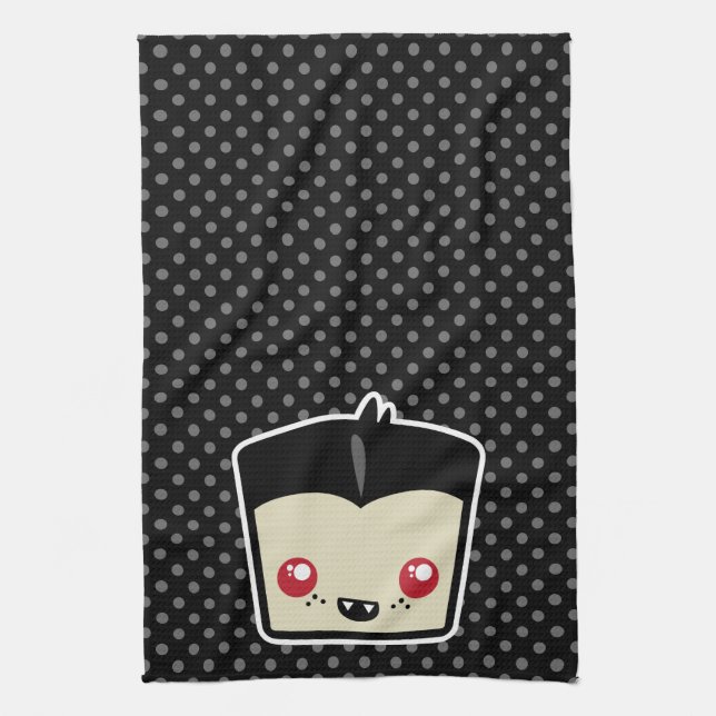 Kawaii Dracula Kitchen Towel (Vertical)