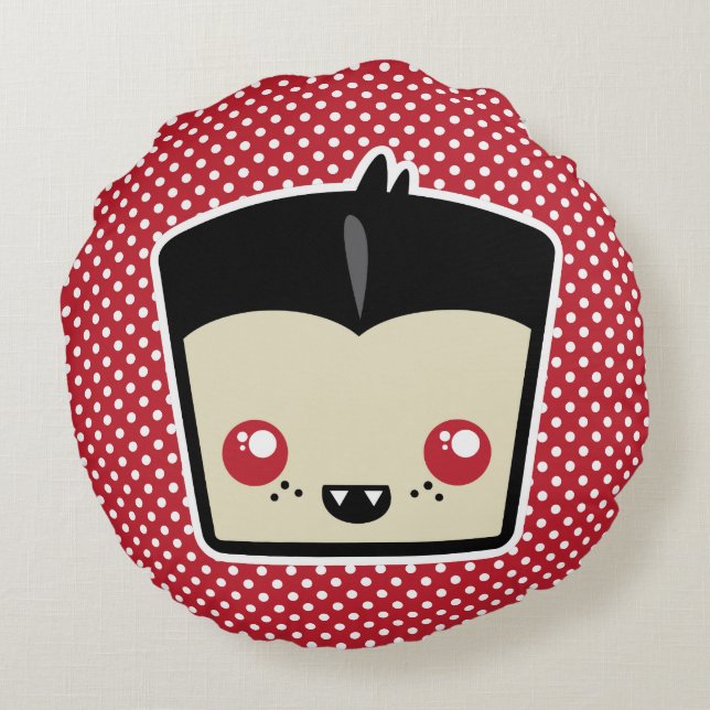 Kawaii Dracula Round Pillow (Back)