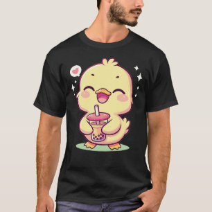 Kawaii Duck Bubble Tea Boba Duck T-Shirt