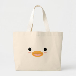 Kawaii Duck Tongue “Too cute to be serious.” Large Tote Bag