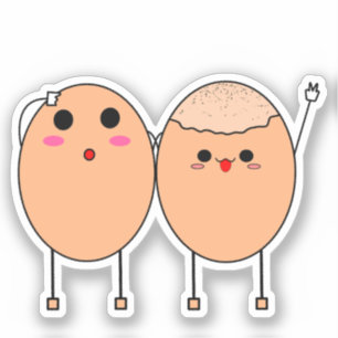 Kawaii Duo Chicken Egg Vinyl Sticker