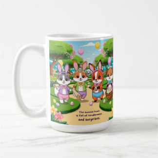Kawaii Easter Adventure – Explorer Animals Coffee Mug