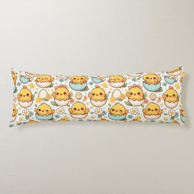 Kawaii Easter Chick Body Pillow (Front)